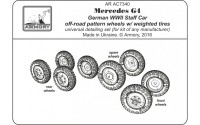 AR AC7340   1/72 Mercedes G4 wheels with weighted tires, off-road pattern (attach4 17360)